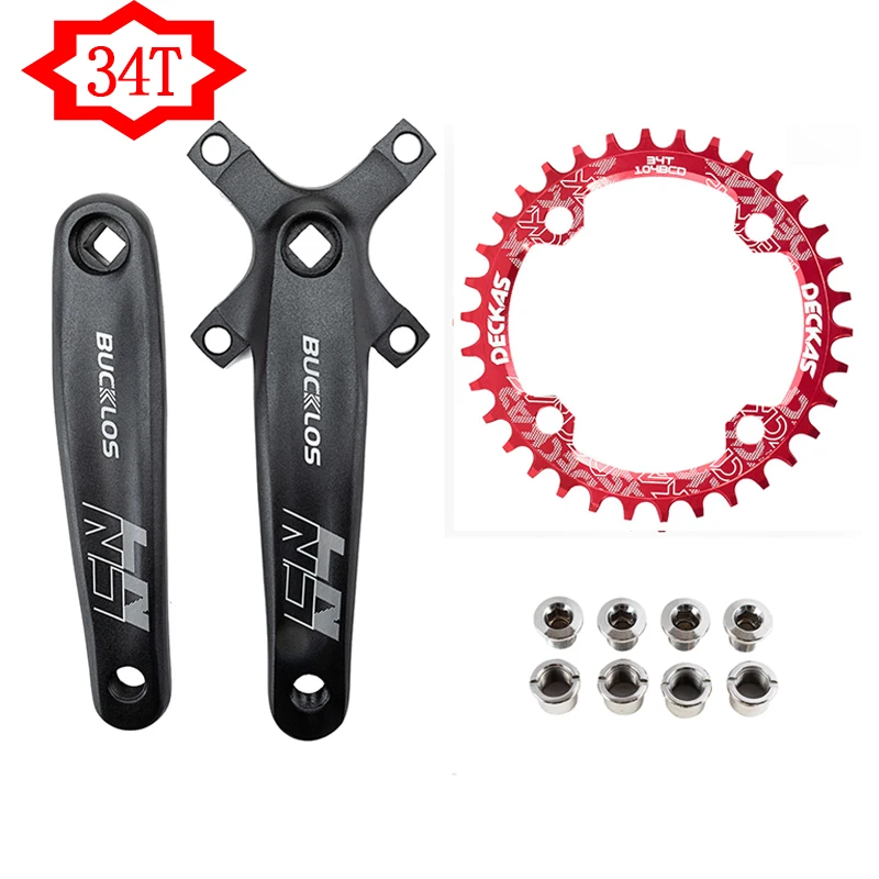 Deckas 104 bcd mtbクランクセット自転車ギア42/44/46/48/50/52t角穴