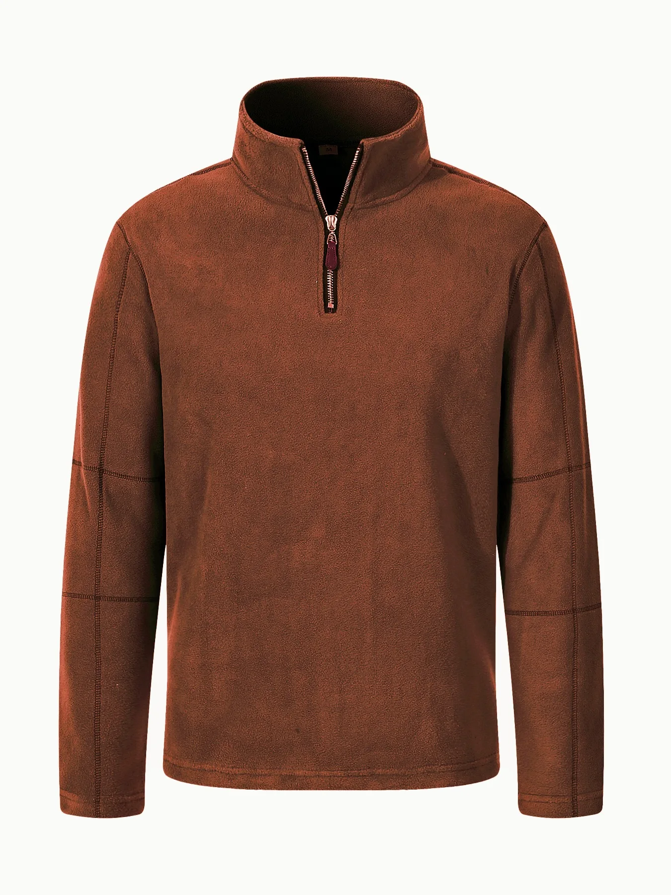 

Autumn And Winter Trend Men's Solid Color Shirt New Men's Fleece Hoodie Stand Collar Half Zipper Long Sleeve
