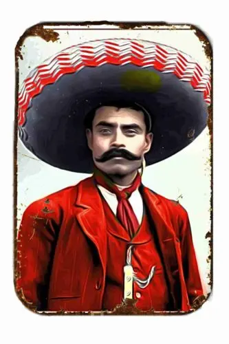 Emiliano Zapata  PAINTING Vintage Advertising  All Metal Tin Sign  8 x 12