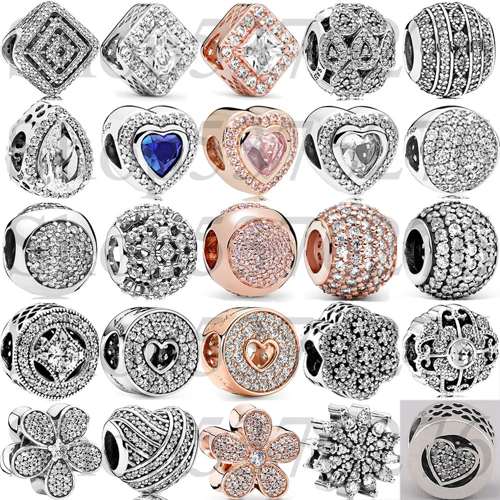 

Браслет-шарм из стерлингового серебра 925 пробы с каскадными бусинами, ослепительной ромашкой и сердцем, для модных женских браслетов, подарок, украшение своими руками