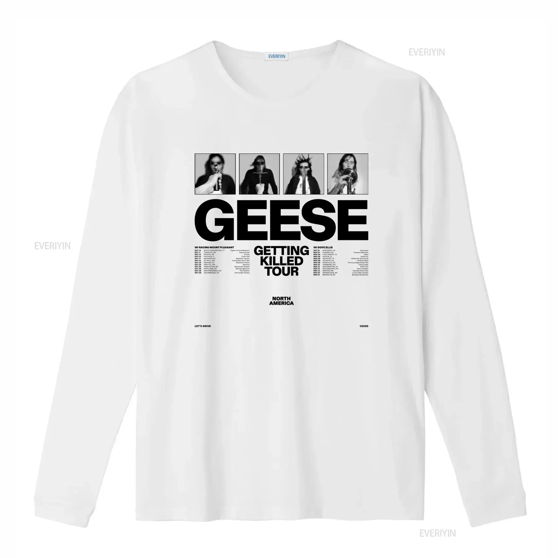 Geese Band The Getting Killed Tour Cotton T Shirt Full Size S 5Xl vintage Washed fashion designer clothes Comfortable