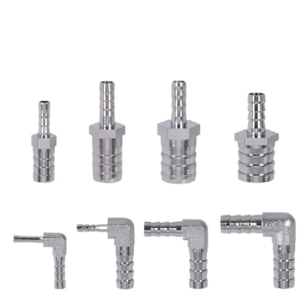 Straight Elbow 90 Degree Reducer 4 6 8 10 12 14 16 19 25mm Hose Barb Tail Chrome Plated Brass Pipe Fitting Connector