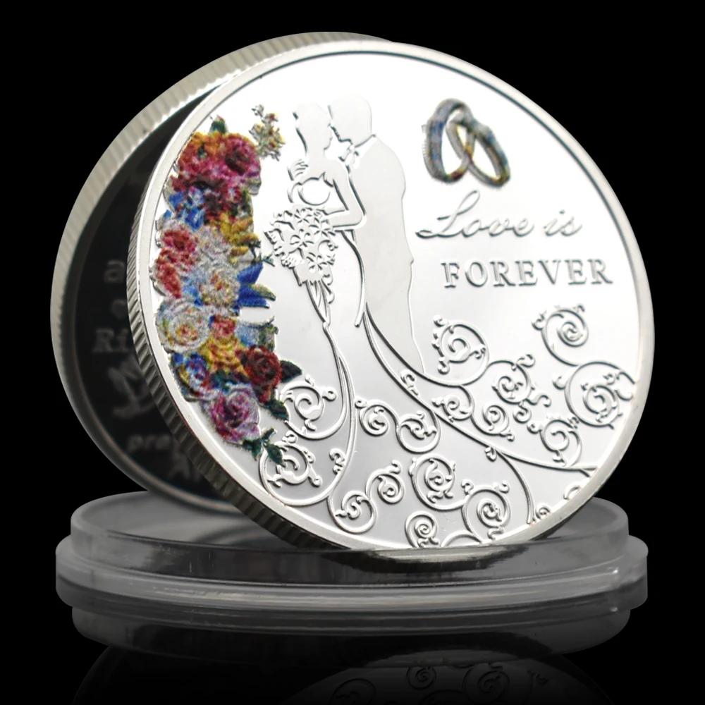 Silver Valentine's Day Commemorative Coin I Love You Challenge Coin Collectibles Art Souvenir Marriage Wedding Gift Decoration