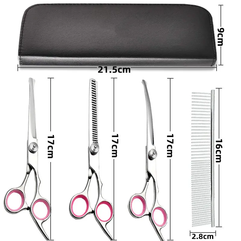 Pet Grooming Scissors Professional Set Stainless Steel Safety Scissors For Daily Hair Trimming For Cats And Dogs