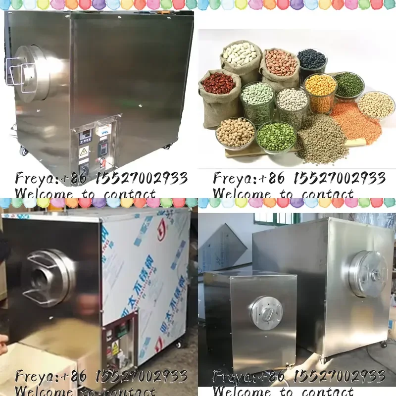 Grain Wheat Soybean Electric Heating Hot air Drum Rotary Roaster Peanut Corn Coffee Nut Flour Mill Dryer Machine 30kg