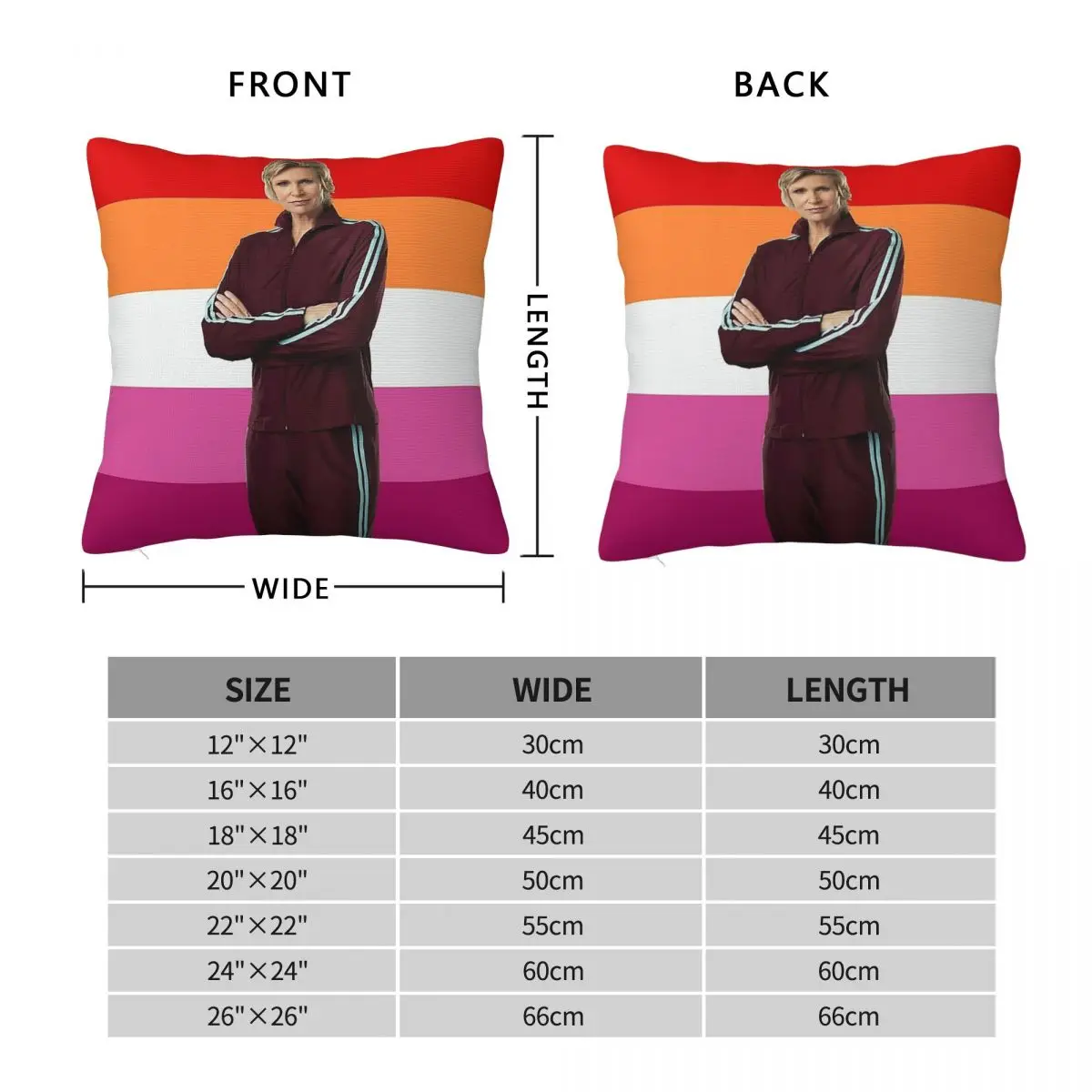 Lesbian Sue Sylvester In Glee Square Pillowcase Polyester Linen Velvet Printed Decorative Pillow Case Home Cushion Cover 45x45