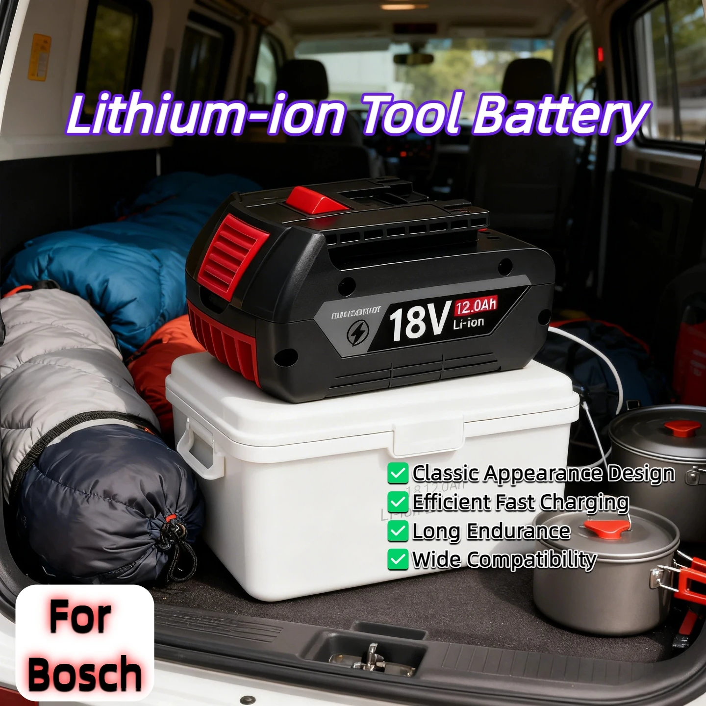 

for Bosch PBA/PSB/PSR battery For Bosch Home & Garden18V 6.0AH, compatible with AL1880CV, AL18815CV Rechargeable Battery Tools