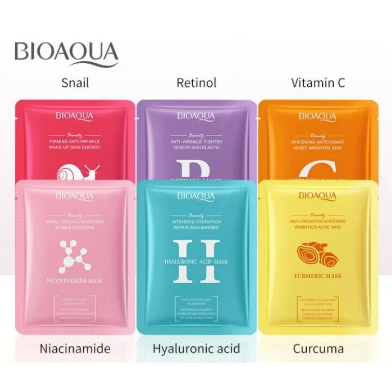 

5/10pcs Vitamin C Niacinamide Hyaluronic Acid Retinol Face Mask Shrink Pores Moisturizing Serum Peel Mask Beauty Health Skincare