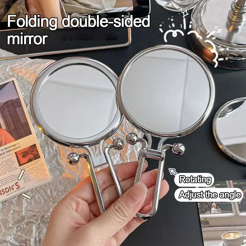 2/5/10X Magnifying Makeup Mirror Plastic Round Shape Folding Mirror Multifunctional Handheld Make Up Tools Dressing Table