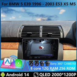 Car Radio Andoird 14 For BMW M5 E39 E53 X5 1999 - 2006 DVD BT GPS 4G LTE Stereo Head Unit DSP Navigation 2 DIN Viedo Player AUTO