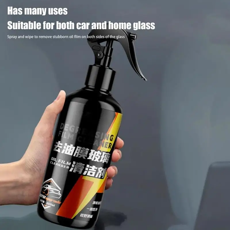 Windshield Oil Film Cleaner 300ml Glass Film Removal Cleaner Nano Foam Deep Cleaning Cleaner Sponge Included Mild Cleaner For