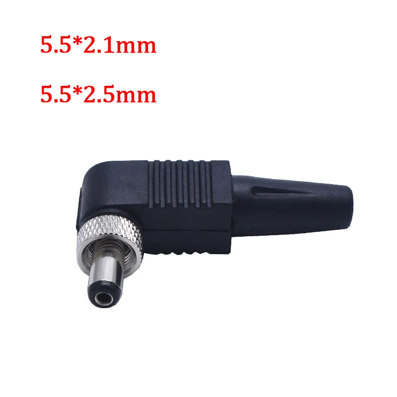 

1pc New 90 Degree Male 5.5x2.1mm 2.5MM x 5.5MM Screw Locking DC Power Plug Connector & Metal Locable Secure Standard Plug