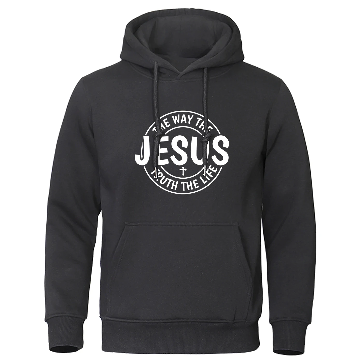 

Мужская хлопковая толстовка Jesus Way Truth Life Letter, весна-осень 2026, новая, однотонная, теплая, повседневная, модная