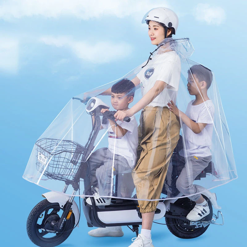 Cycling Rain Coat Jacket Capes Rain Poncho Hooded Mobility Scooter Rain Cover Motorcycle Transparent Long Full Body Waterproof