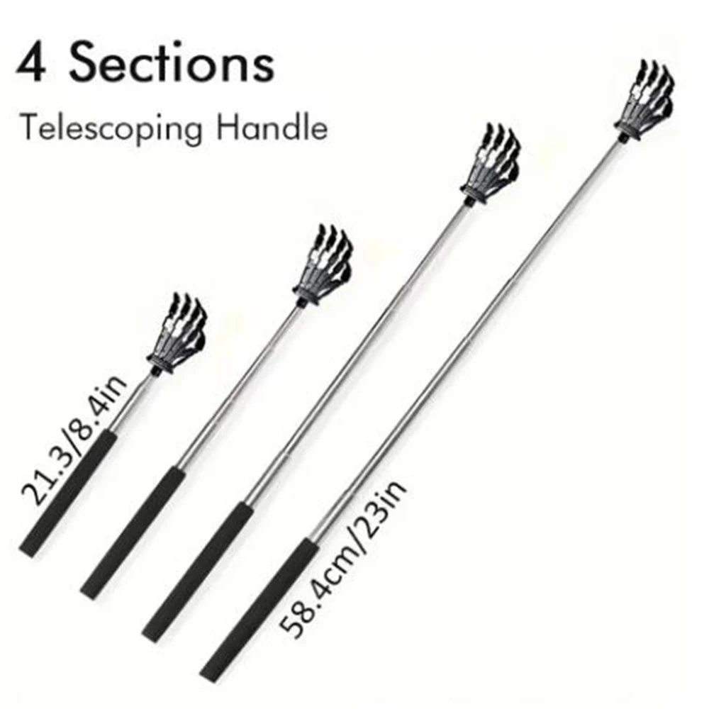 

Extra-Long Telescopic Back Scratcher Stainless Steel Hand Massager With Non-Slip Rubber Grip Ideal For Hard-To-Reach Areas
