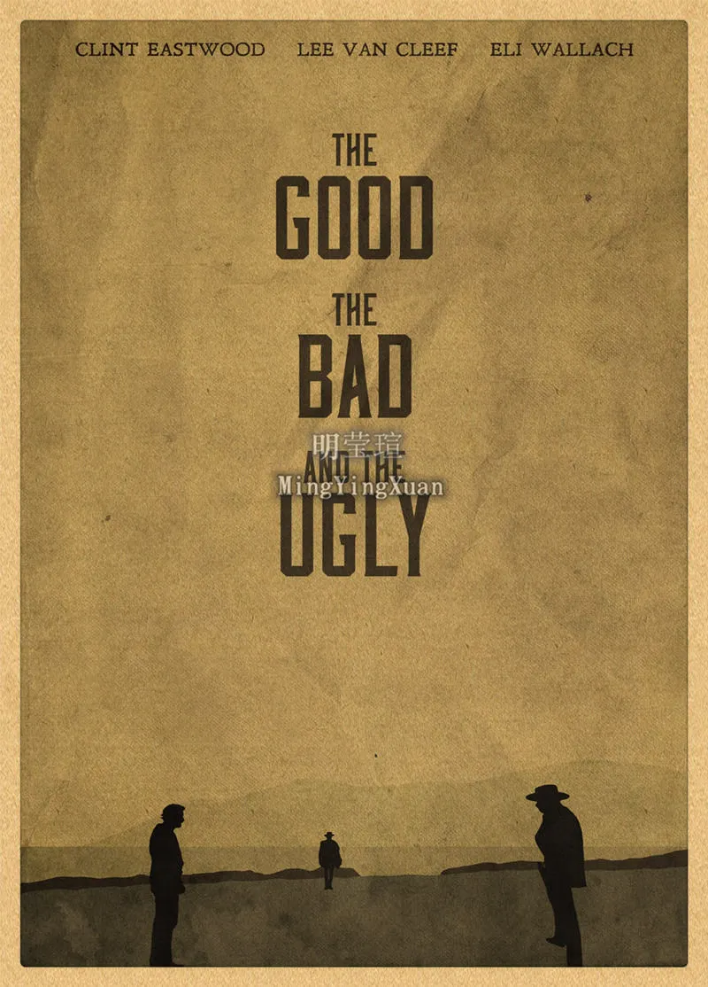 The Good, the Bad and the Ugly Classic Movie Kraft Paper Poster Bar Cafe Living Room Dining room Wall