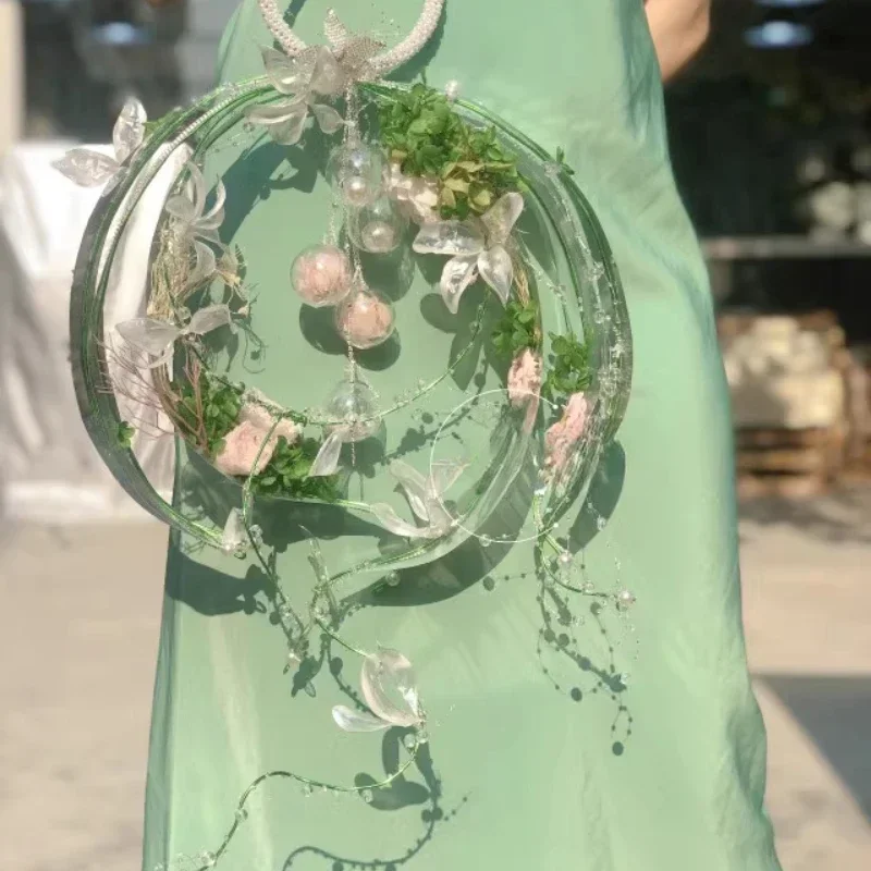 Hand flower bride hand bouquet immortal flower scepter hand bouquet