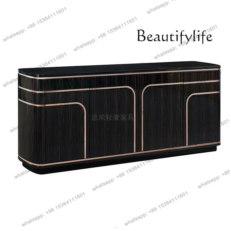 

Entrance hall entrance cabinet Italian light luxury home shoe cabinet semi-circular arc post-modern locker furniture
