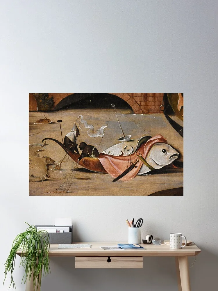 Hieronymus Bosch, Copy of the Temptation of St, Print Art Canvas Poster,Living Room , Home Wall Decor Picture
