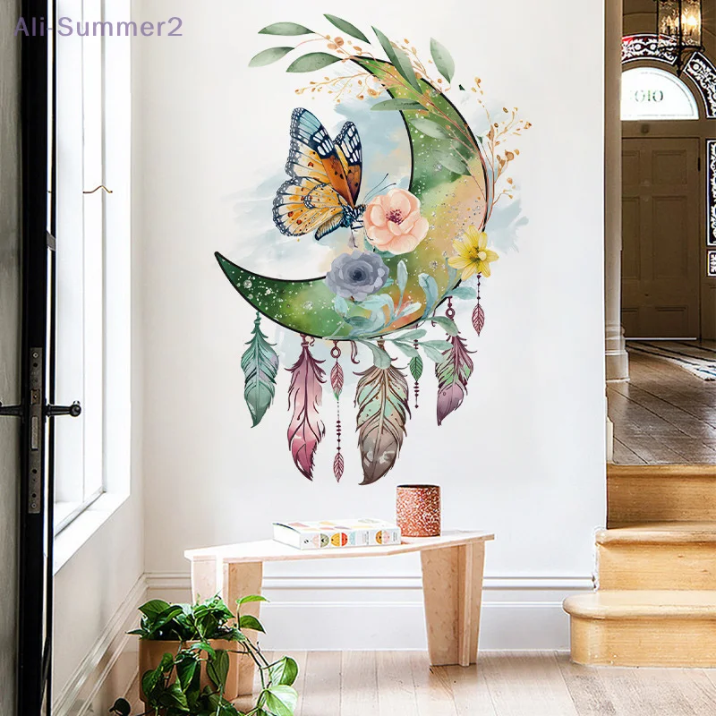 Butterfly Dream Catcher Wall Sticker Modern Minimalist Wall Decal Wallpaper Home Decor For Bedroom Living Room