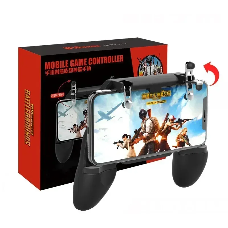 W10 Universal Mobile Phone L1R1 Gamepad Joysticks Controller for iPhone Android PUBG Aim Shooting Game Handle Gaming Accessories
