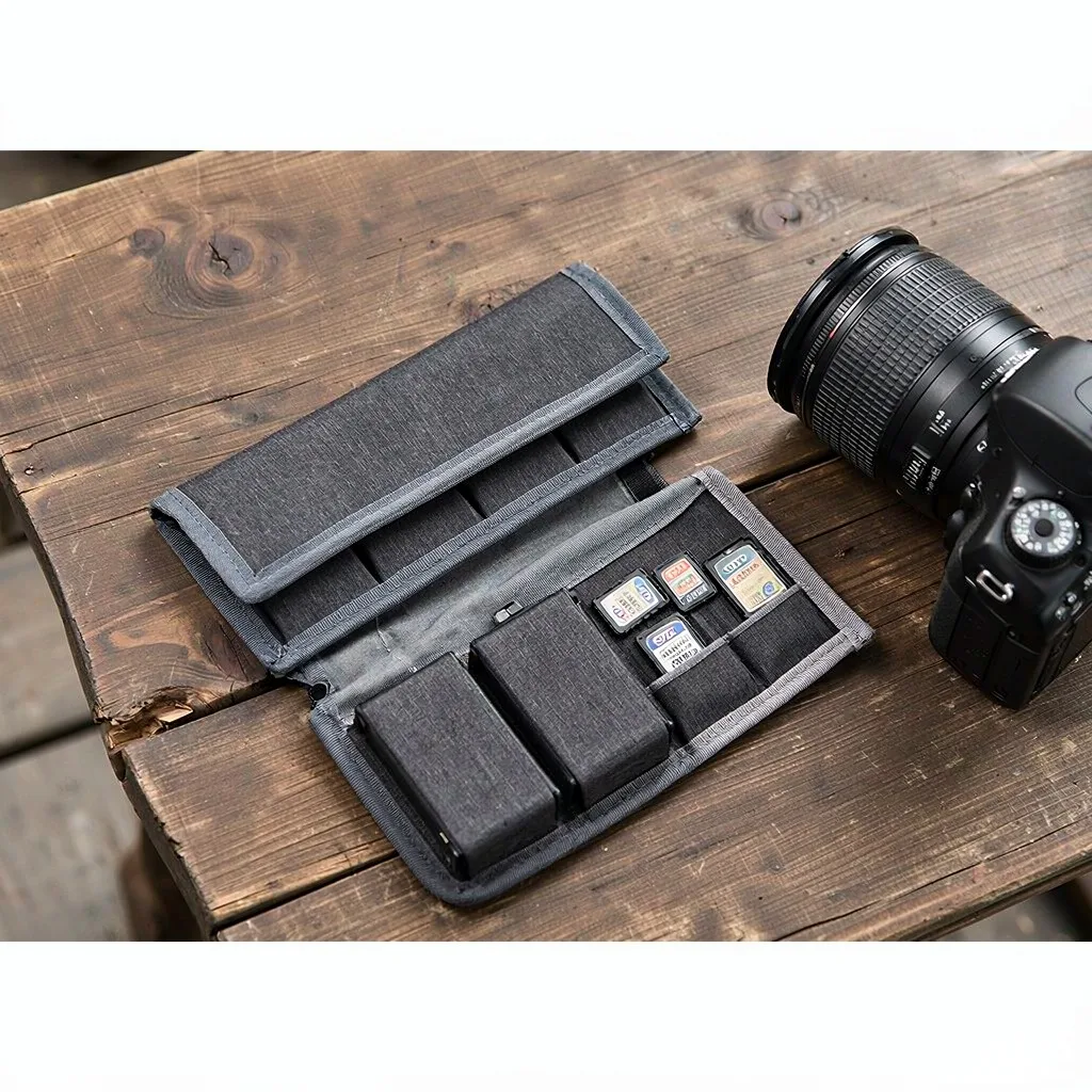 Waterproof Camera Battery Case Storage Pouch Bag for Canon Nikon Sony LP-E6 NP-FW50 Batteries SD Memory Cards
