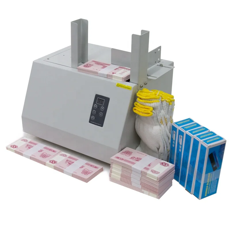 JB-208 Various Wrapping and Bundling Cash Strapping Machines Banknote Binding/ Portable Strapping Machine CE White Worldwide