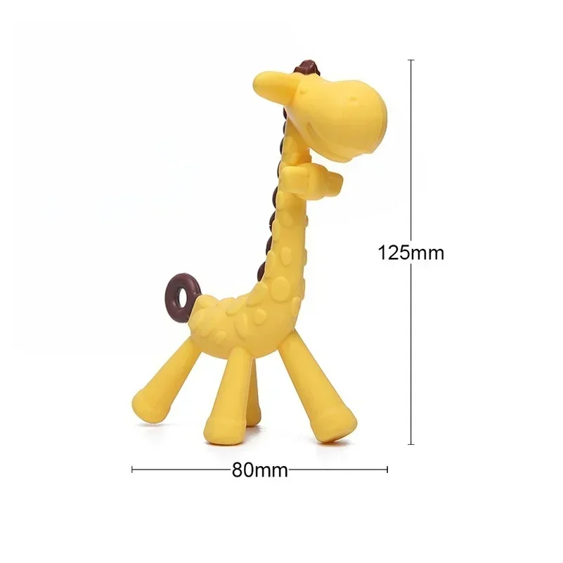 Cute Baby Molar Teethers Toy Soft Silicone Giraffe Rabbit Cartoon Teething for Babies Relief Gums Pain Toys Newborn Essentials view 3