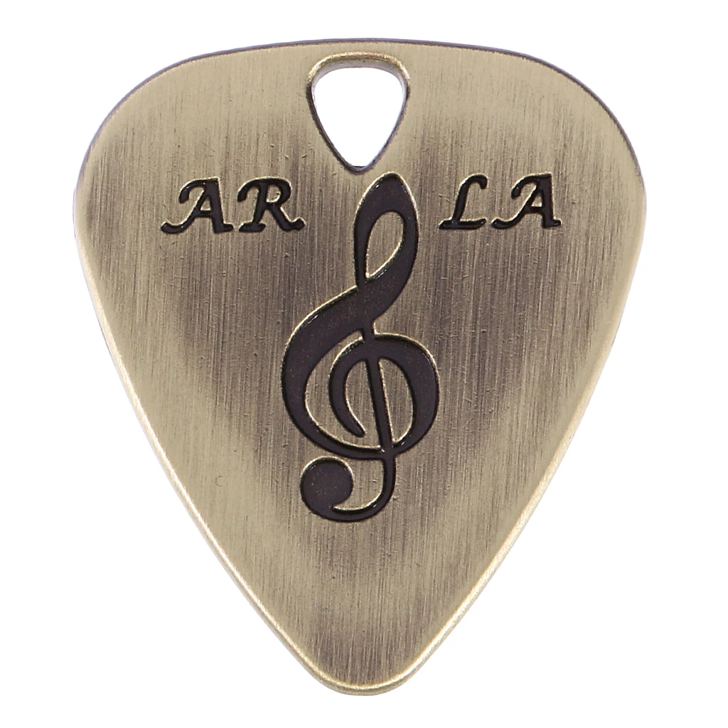 Classic Bronze Guitar Pick Neck Pendant Durable Zinc Alloy Plectrum for Bass Electric Acoustic Guitar