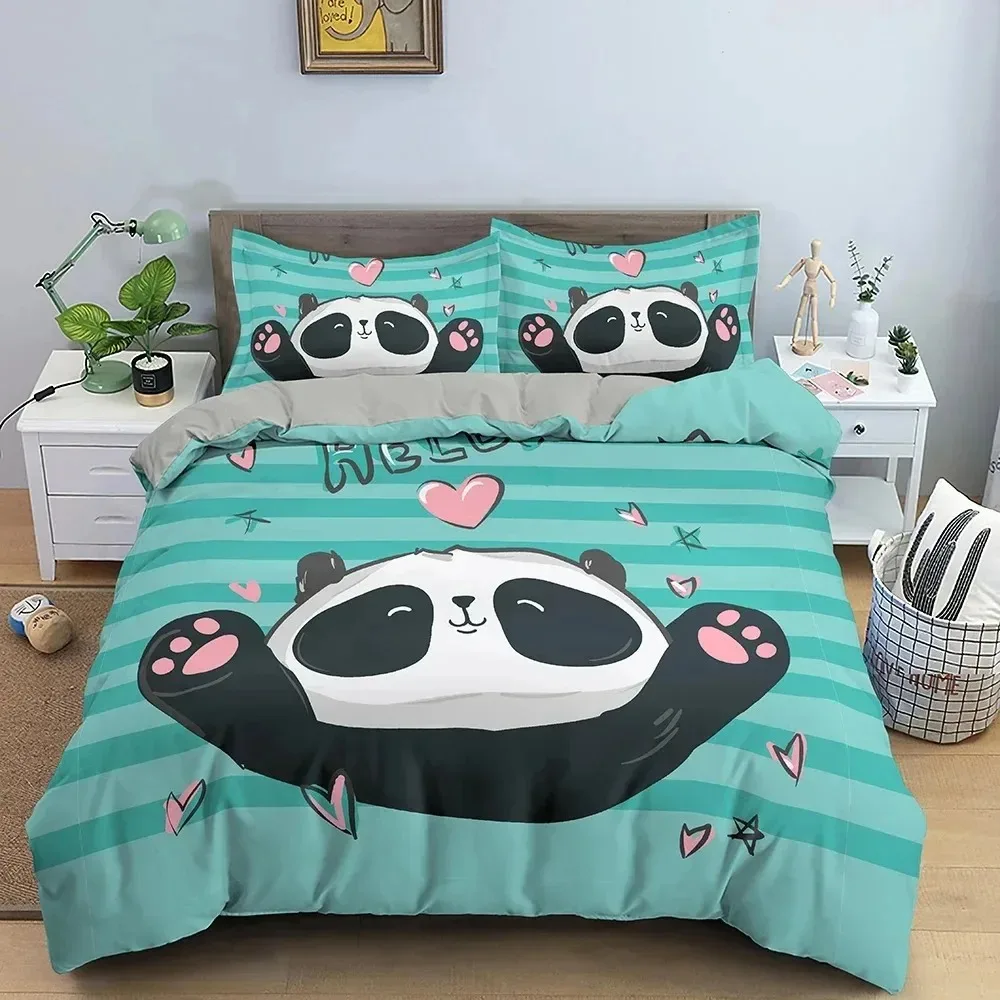 

Cartoon Lovely Panda Cute Animal Bedding Set Boys Girls Twin Queen Size Duvet Cover Pillowcase Bed Kids Adult Home Textileextile