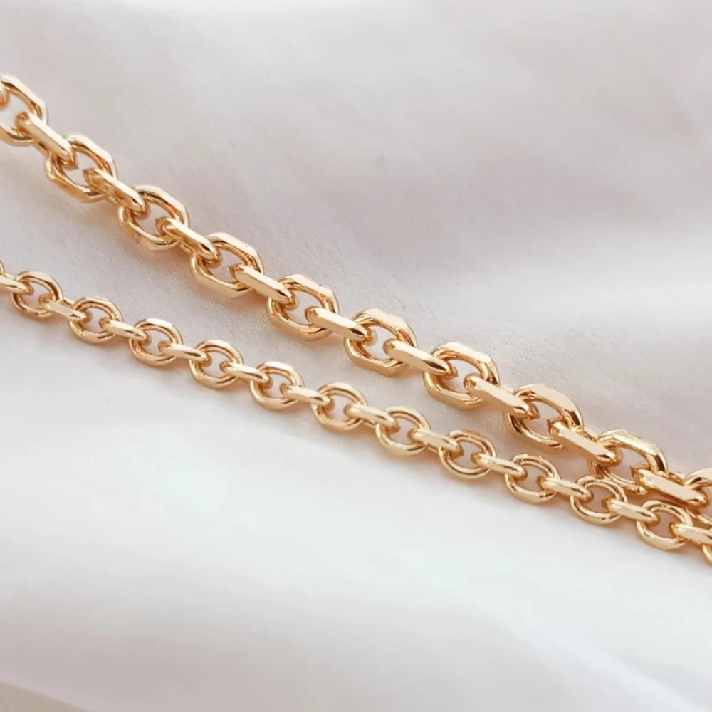 

Accessories 14K Gold-plated Square Chain, 0-chain Detachable Semi-finished Product, DIY Thick Chain Bracelet, Necklace Jewelry