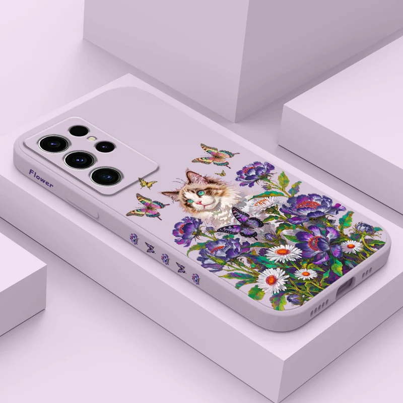 

Flowers Ragdoll Phone Case For Samsung Galaxy S25 S24 S23 S22 S21 S20 S10 S10E Ultra Plus FE Note 20 Ultra Plus Cover