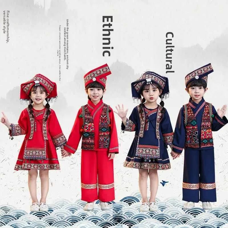 

Юбка Лолиты, костюм для выступлений, футболка Guangxi, футболка March Zhuang, детская одежда Мяо в этническом стиле, одежда для выступлений Hani Et...