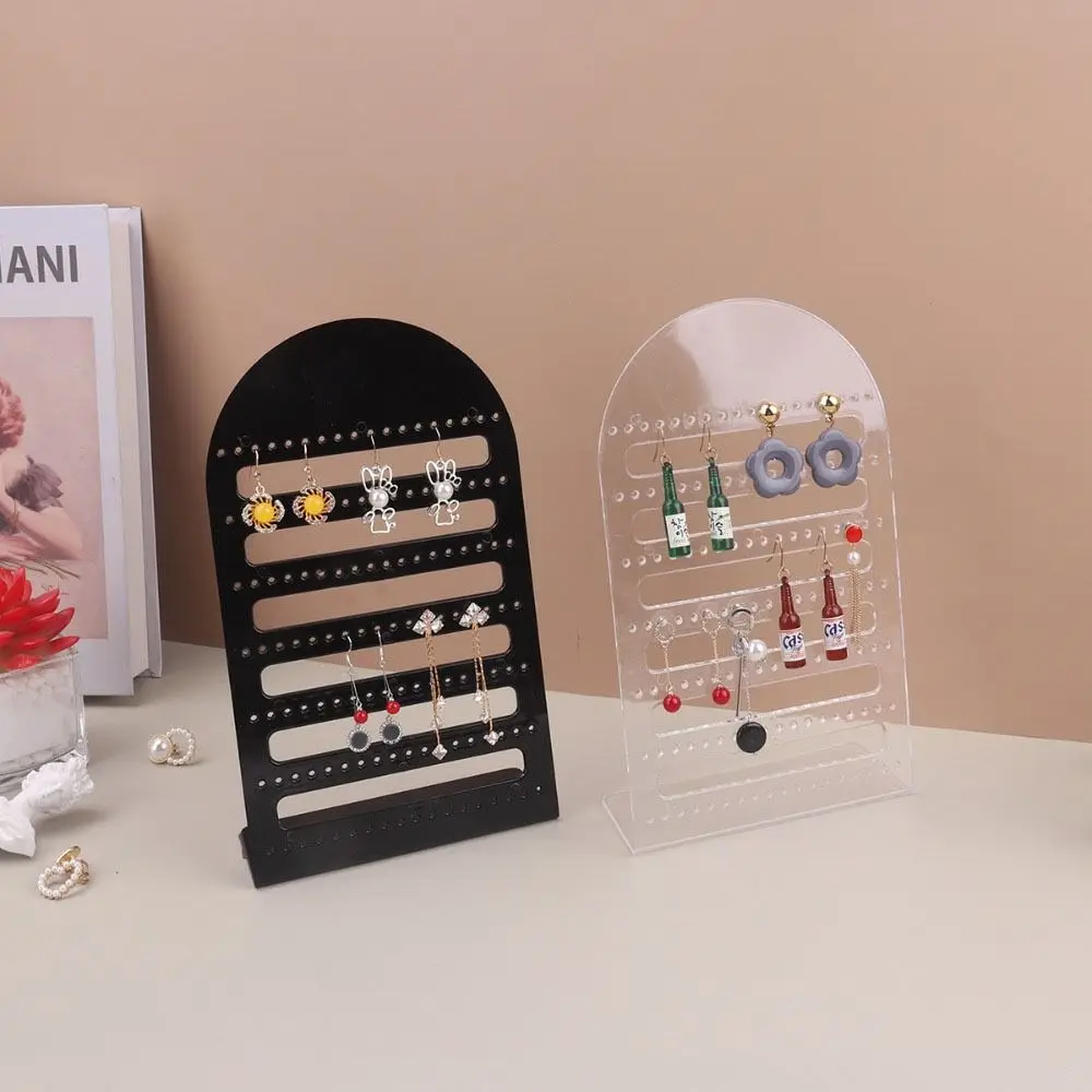 Fashion Clear Acrylic Ornament Eco-friendly plastic Jewelry Display Holders Portable Ear Holder Earring Show Stand Multi-Hole