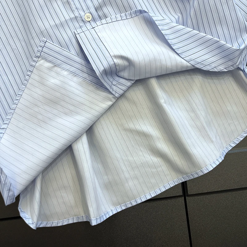 Top da donna casual in cotone lungo a righe a contrasto di colore sciolto scimmia dimagrante colletto da pendolare irt per ordini di grandi dimensioni