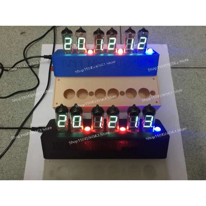 IV-11 NB-11 Fluorescent Tube Clock DIY Kit VFD RGB Remote Control for Christmas Birthday Gift