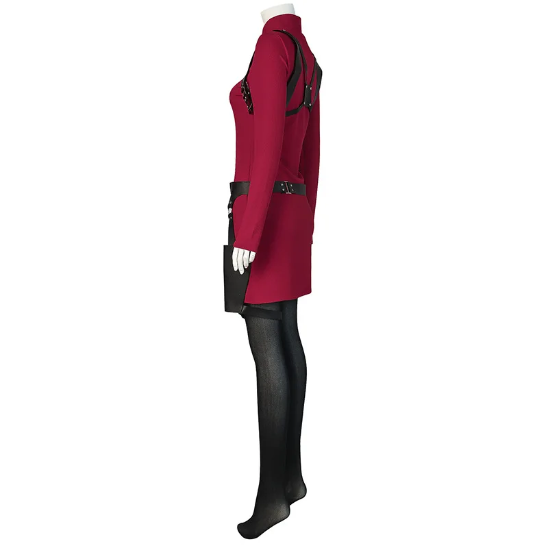 Ada wong cosplay traje vestido cinto roupas fantasia macacão vermelho halloween carnaval disfarce terno para adultos meninas