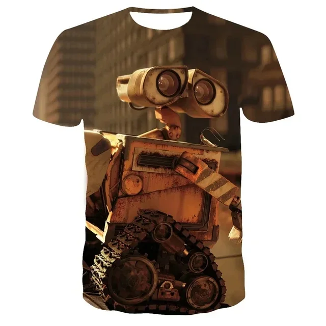 Disney Boy Girl T-shirts WALL-E EVE Men's T-shirts 3D Print Cartoon Short Sleeves MINISO Men's T-shirts Oversized Men's Clothing