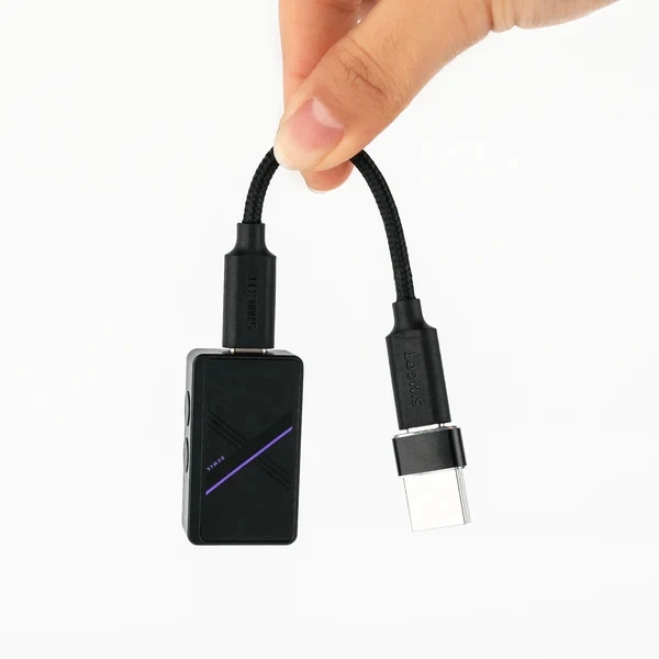 SIMGOT DEW4X Dekoder Audio Tinggi DAC AMP Portabel HiFi dengan Kabel Lapisan Pelindung Terbungkus OFC Chip C43198 Ganda