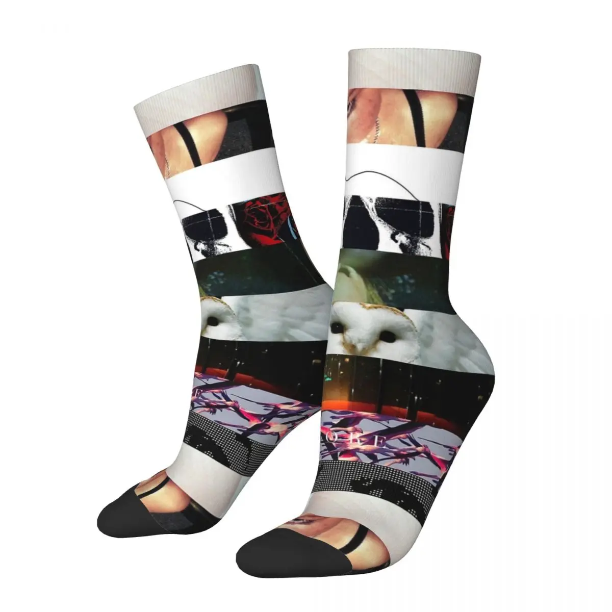 Casual Retro Deftones Band Album Covers Design Basketball Socks All Seasons 80s 90s Music Comfortable Crew Socks Sweat Absorbing