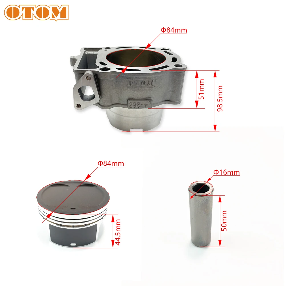 OTOM Motocross 84mm NC300 Cylinder Kit Forged Big Bore Piston Ring Gasket Pin For ZONGSHEN 250cc Uprade to 300cc Engine Pit Bike
