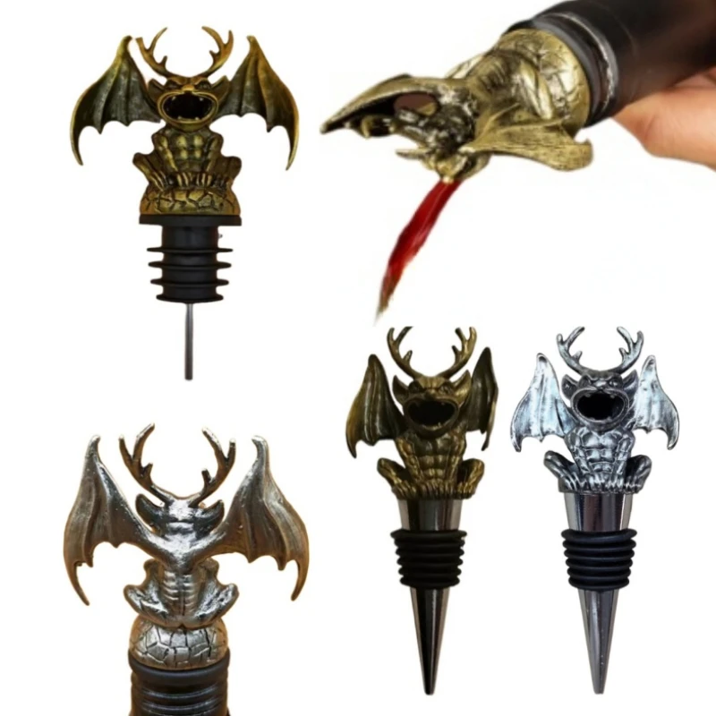 Retro Gargoyle Pourer Home Bar Restaurant Wine Mouth Interesting Wine Stopper Bottle Ornaments