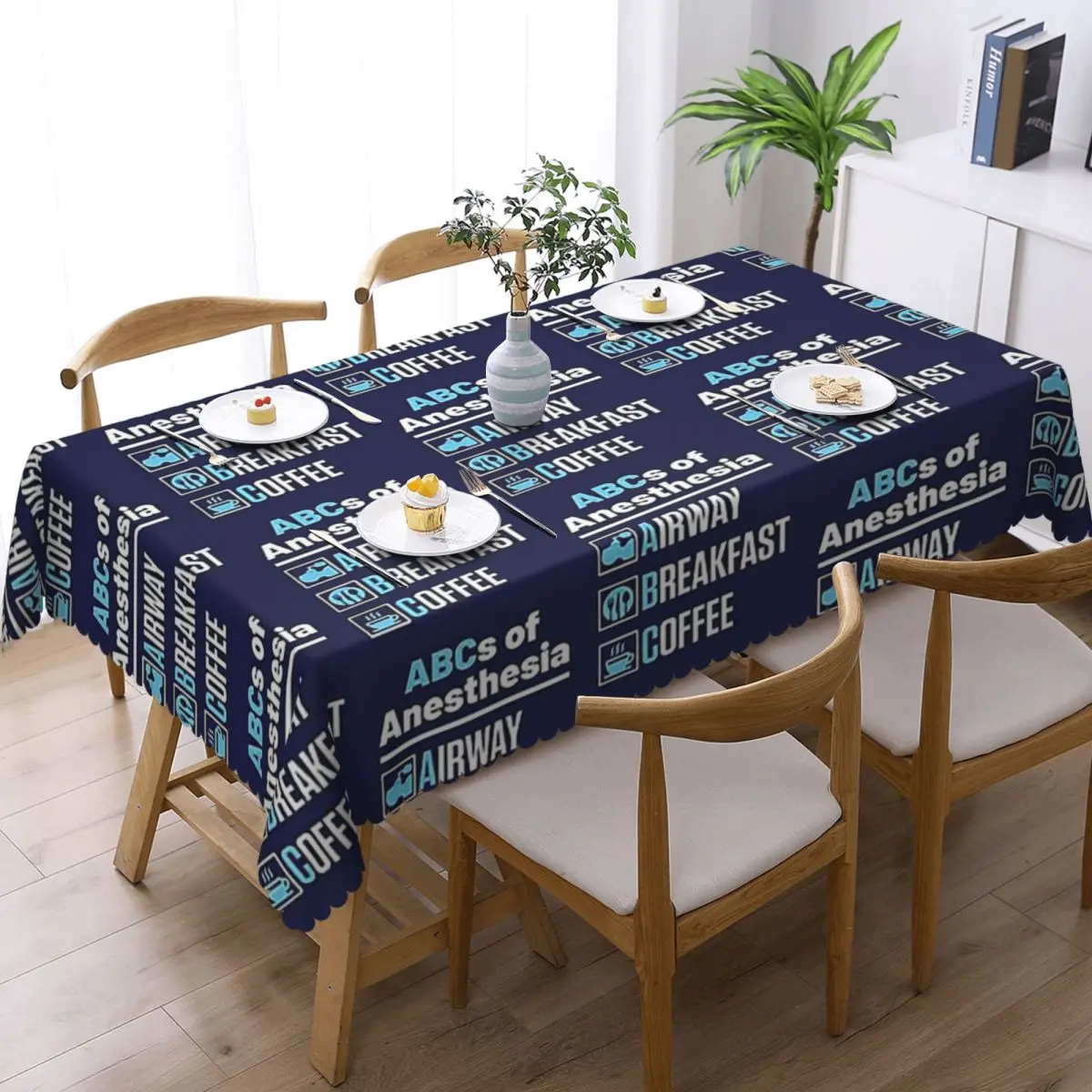 Anesthesiologist Anesthesiology Doctor Nurse Funny ABCs Of Anesthesia Rectangular Tablecloth Waterproof Table Cover Table Cloth