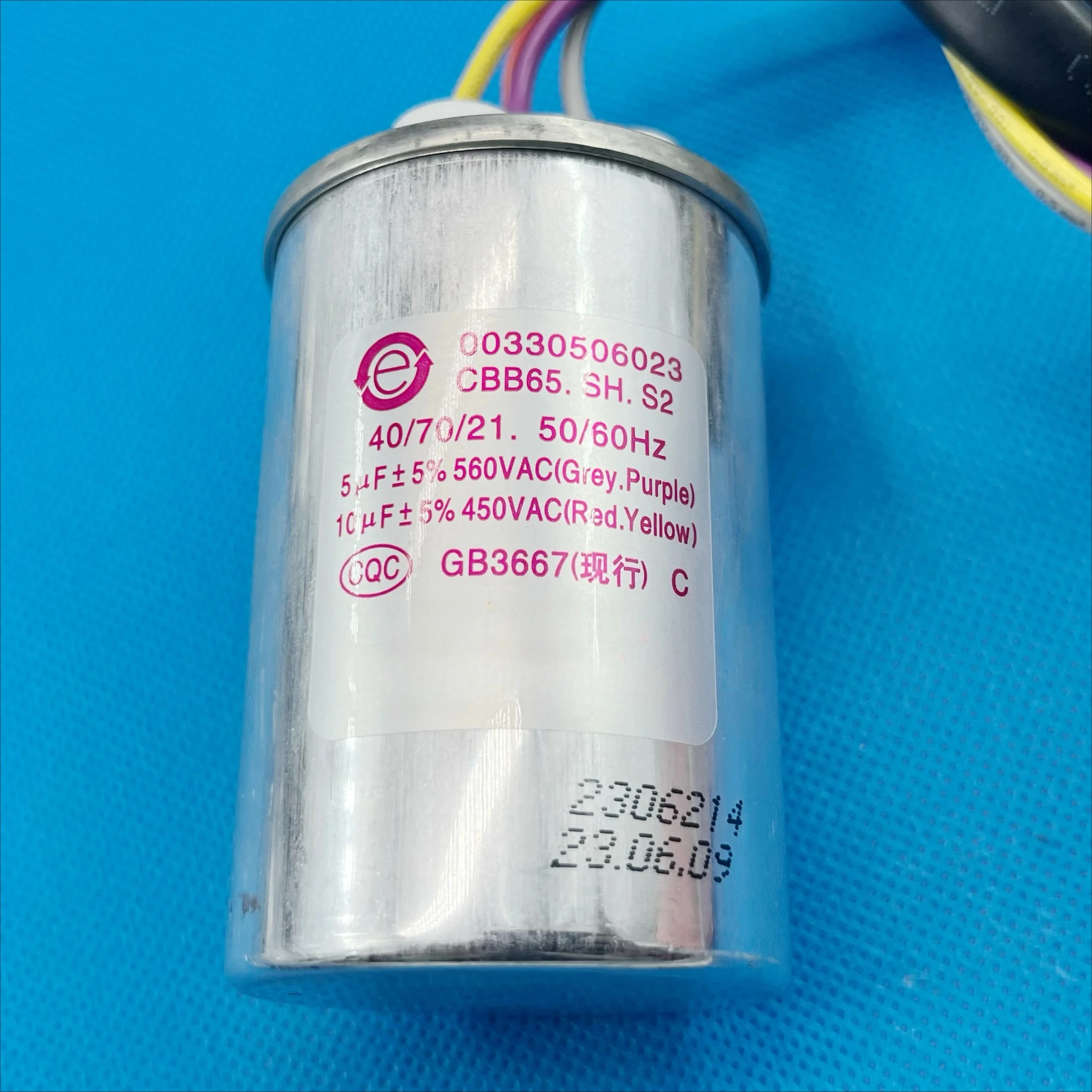Suitable for Haier washing machine starter capacitor explosion-proof 5UF+10UF CBB65 00330506023