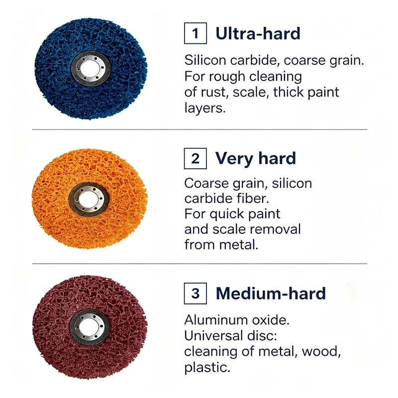 5Inch Angle Grinder Sanding Disc Kit 125MM 3/4/6Pcs Cleaning Discs Coarse Cleaning Disc, Nylon Fabric Disc for Removing Paint