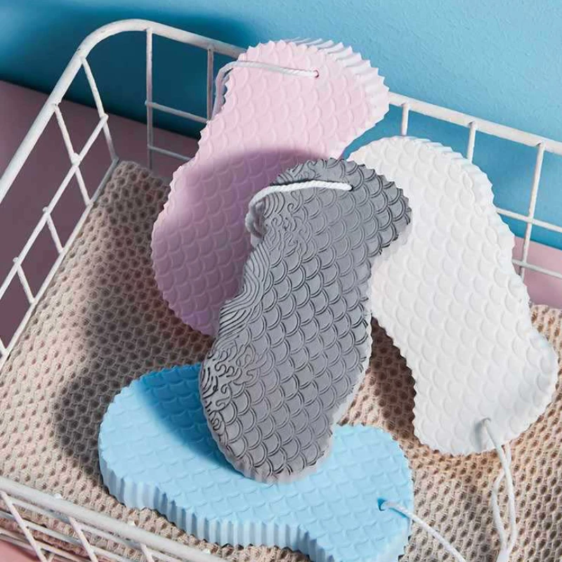 3D Sponge Bath with Fish Scale Pattern Three-dimensional Bath Sponge No Harm To Skin Painless Rubbing Comfortable And Cleaning