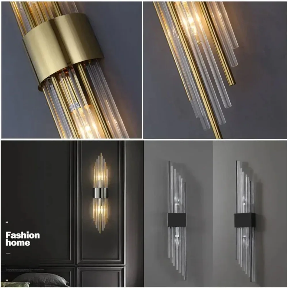 Imagem -05 - Modern Led Gold Wall Light Iluminação Interior Wall Sconce Home Decor Sala de Estar Quarto Cabeceira Escadas Luxo