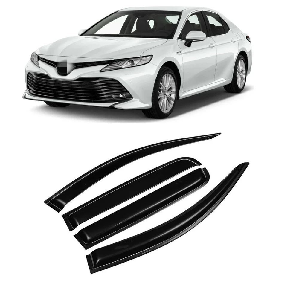 For Toyota Camry 2018 2019 2020 2021+ Side Window Vent Visor Sun Rain Deflector Guard Awnings Shelters Smoke Adhesive Cover Trim