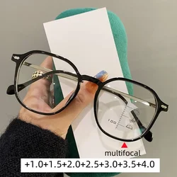 Luxury Progressive Multifocal Presbyopia Eyeglasses Blue Light Blocking Far Sight Eyewear Unisex High Definition Reading Glasses