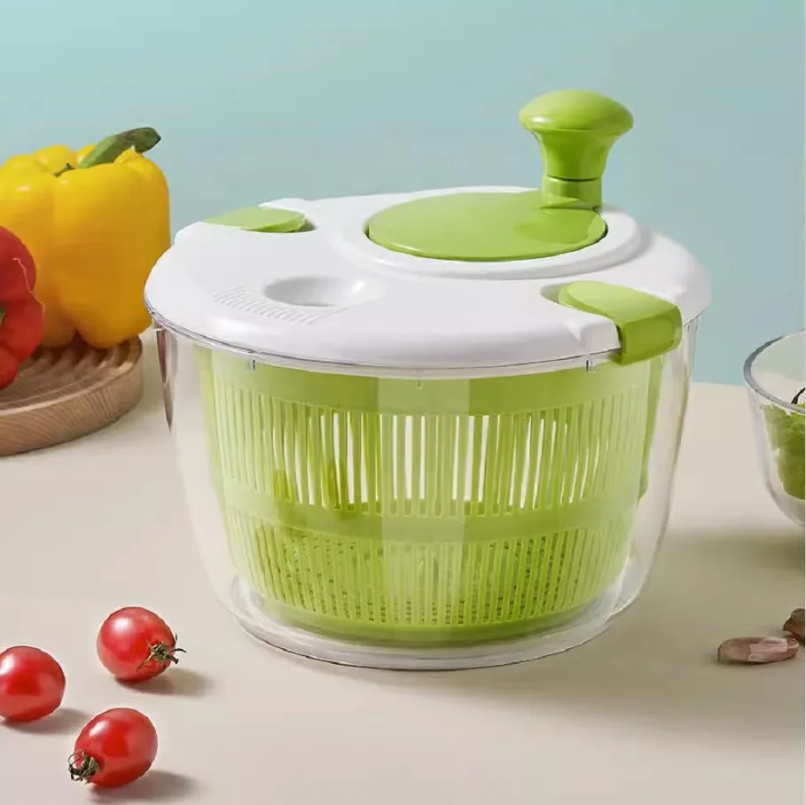 Household Manual Vegetable Dehydrator Large Salad Spinner Fruit Lettuce Drain Basket Dryer Kitchen Washing Tools Home Gadget